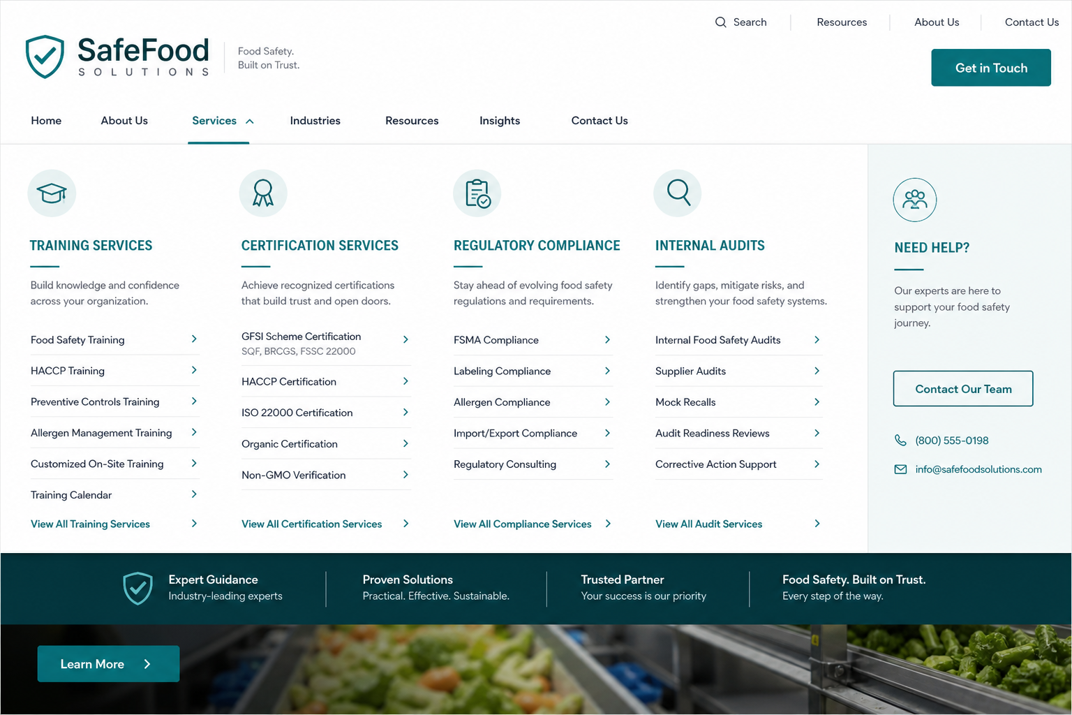 Services Mega Menu