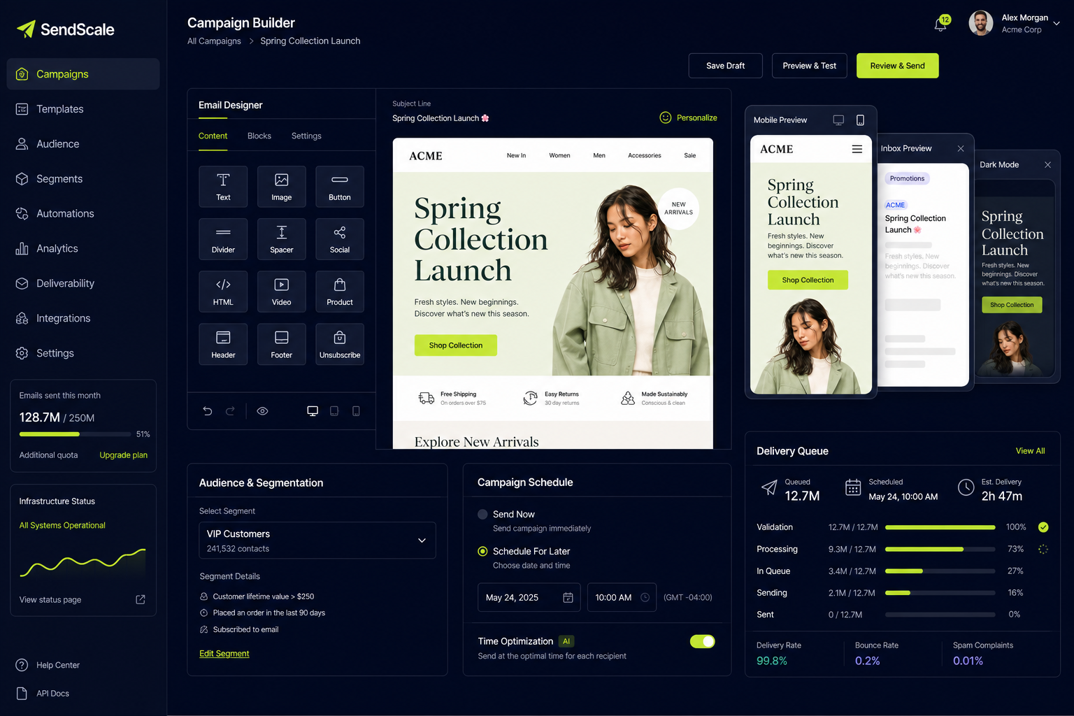 Bulk email campaign builder