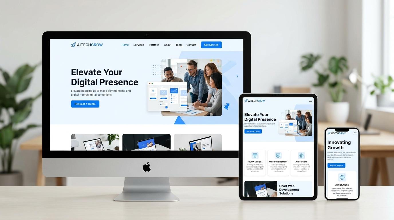 Responsive website rendering seamlessly across desktop, tablet, and mobile displays